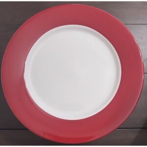 Crate & Barrel Dinner Plates 12 Available Red Band No Trim 10 5/8" E5